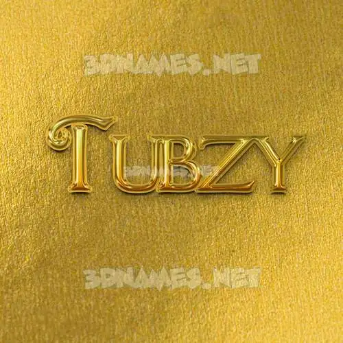 tubzy in All Gold style - 3D name wallpaper