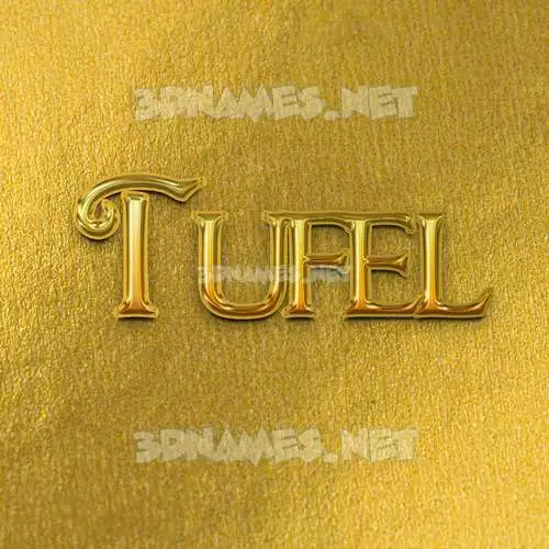 tufel in All Gold style - 3D name wallpaper
