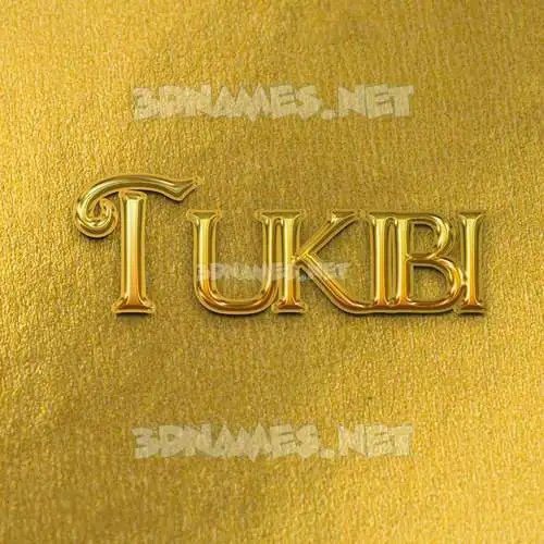 tukibi in All Gold style - 3D name wallpaper