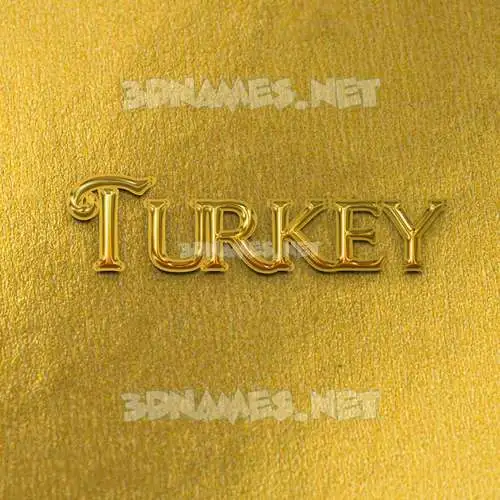 turkey in All Gold style - 3D name wallpaper turkey in All Gold style - 3D name wallpaper