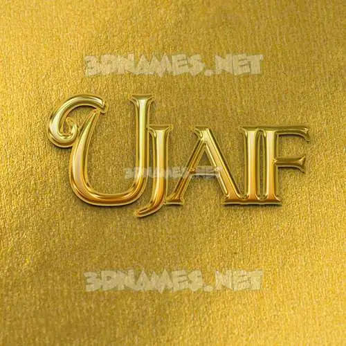 ujaif in All Gold style - 3D name wallpaper ujaif in All Gold style - 3D name wallpaper