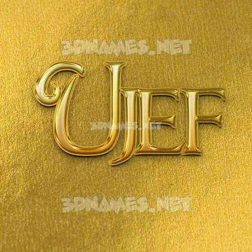 ujef in All Gold style - 3D name wallpaper