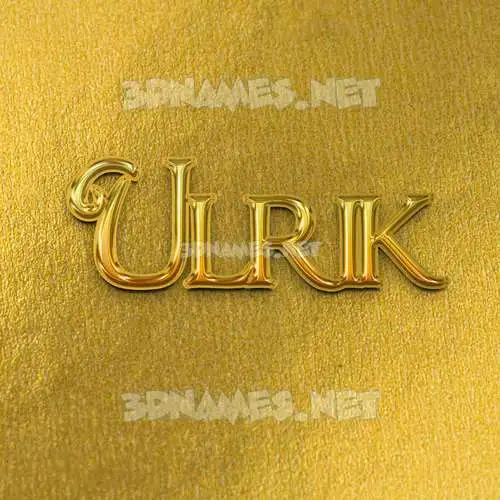 ulrik in All Gold style - 3D name wallpaper