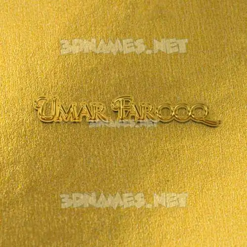 umar farooq in All Gold style - 3D name wallpaper