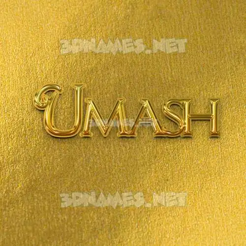 umash in All Gold style - 3D name wallpaper