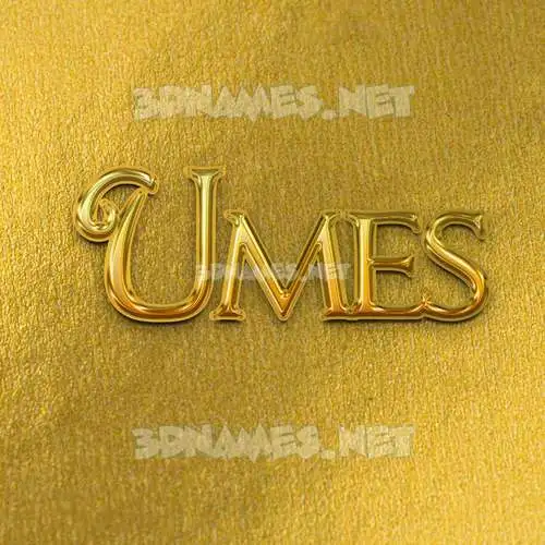 umes in All Gold style - 3D name wallpaper