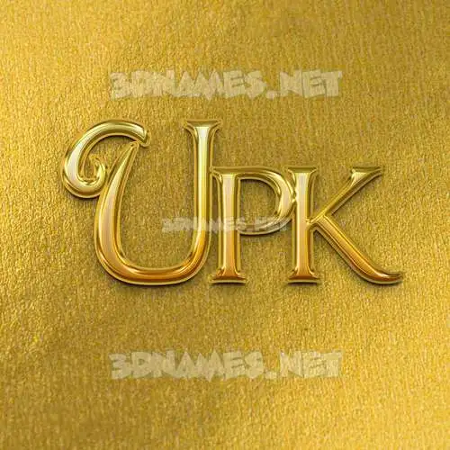 upk in All Gold style - 3D name wallpaper upk in All Gold style - 3D name wallpaper