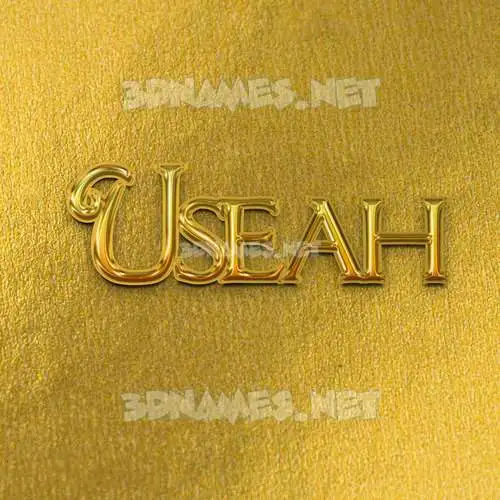 useah in All Gold style - 3D name wallpaper useah in All Gold style - 3D name wallpaper