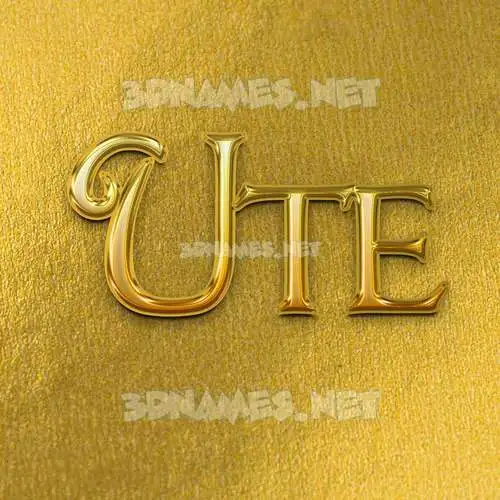 ute in All Gold style - 3D name wallpaper ute in All Gold style - 3D name wallpaper