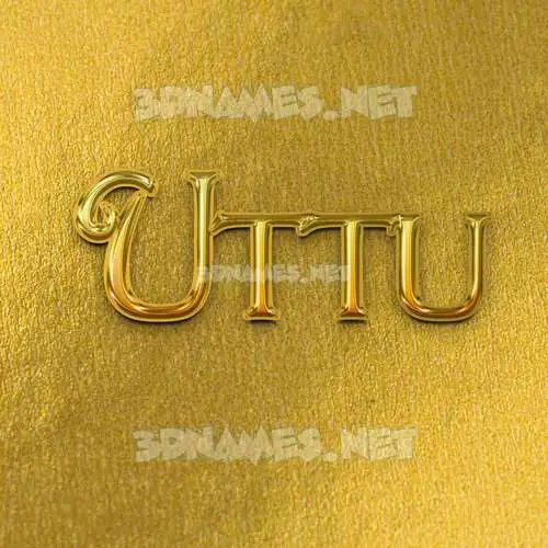 uttu in All Gold style - 3D name wallpaper
