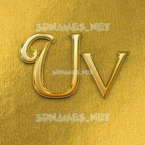 uv in All Gold style - 3D name wallpaper uv in All Gold style - 3D name wallpaper