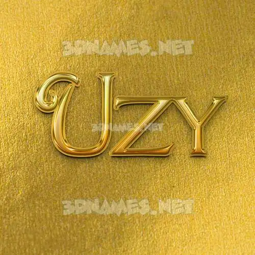 uzy in All Gold style - 3D name wallpaper