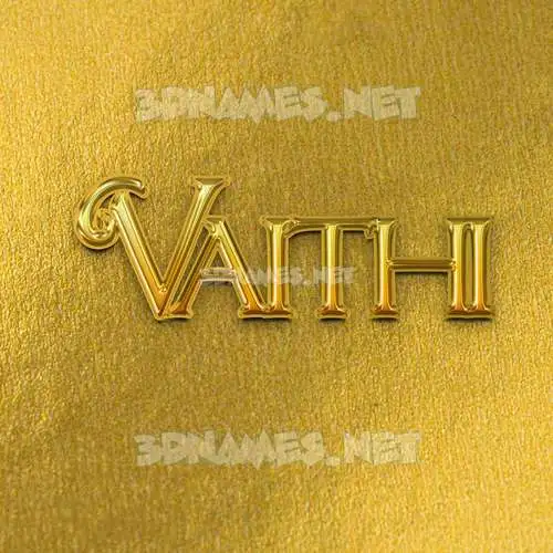 vaithi in All Gold style - 3D name wallpaper