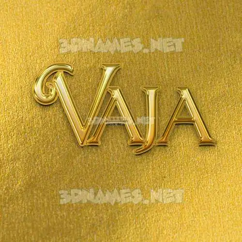 vaja in All Gold style - 3D name wallpaper
