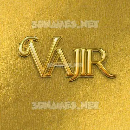 vajir in All Gold style - 3D name wallpaper vajir in All Gold style - 3D name wallpaper