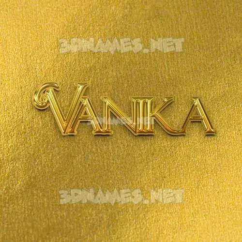vanika in All Gold style - 3D name wallpaper