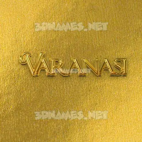 varanasi in All Gold style - 3D name wallpaper