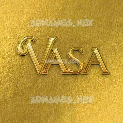 vasa in All Gold style - 3D name wallpaper vasa in All Gold style - 3D name wallpaper