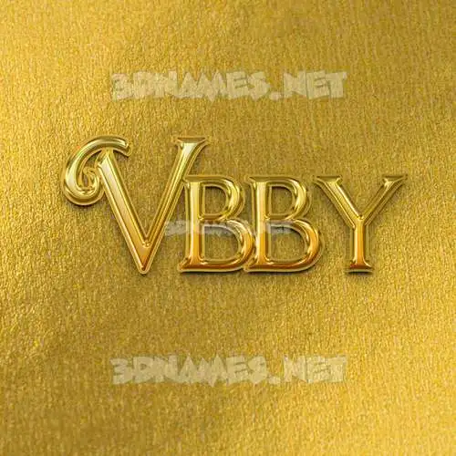 vbby in All Gold style - 3D name wallpaper