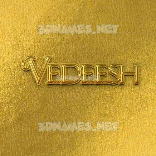 vedeesh in All Gold style - 3D name wallpaper