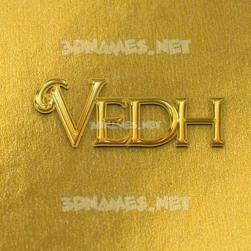 vedh in All Gold style - 3D name wallpaper vedh in All Gold style - 3D name wallpaper