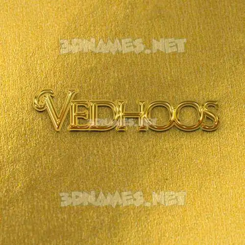 vedhoos in All Gold style - 3D name wallpaper vedhoos in All Gold style - 3D name wallpaper