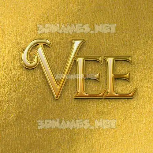 vee in All Gold style - 3D name wallpaper