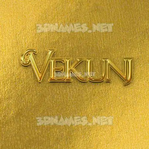 vekunj in All Gold style - 3D name wallpaper