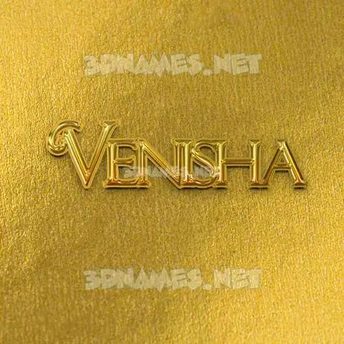 venisha in All Gold style - 3D name wallpaper