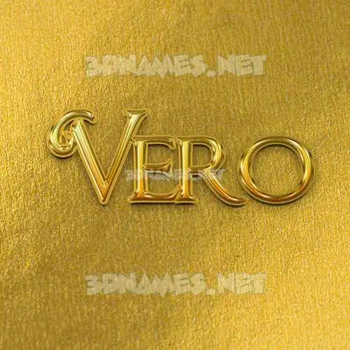 vero in All Gold style - 3D name wallpaper