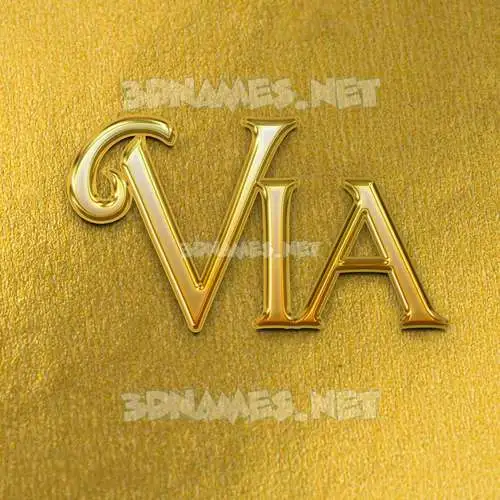 via in All Gold style - 3D name wallpaper via in All Gold style - 3D name wallpaper