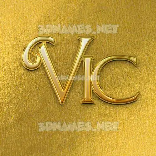 vic in All Gold style - 3D name wallpaper vic in All Gold style - 3D name wallpaper