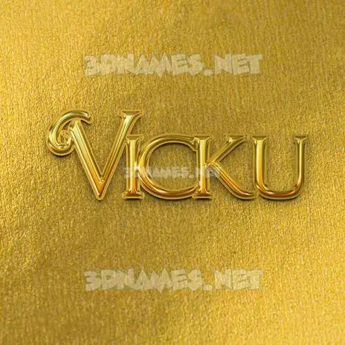 vicku in All Gold style - 3D name wallpaper vicku in All Gold style - 3D name wallpaper