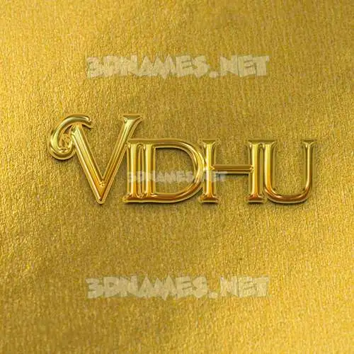 vidhu in All Gold style - 3D name wallpaper vidhu in All Gold style - 3D name wallpaper