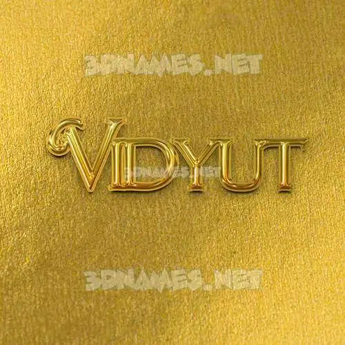 vidyut in All Gold style - 3D name wallpaper