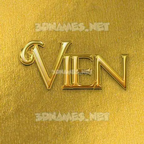 vien in All Gold style - 3D name wallpaper vien in All Gold style - 3D name wallpaper