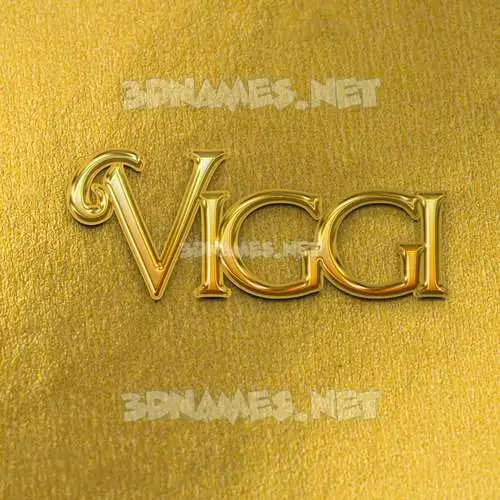 viggi in All Gold style - 3D name wallpaper