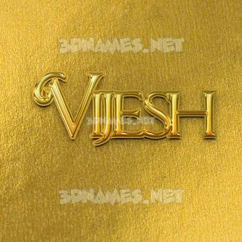 vijesh in All Gold style - 3D name wallpaper