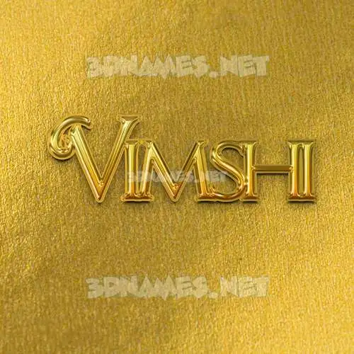 vimshi in All Gold style - 3D name wallpaper