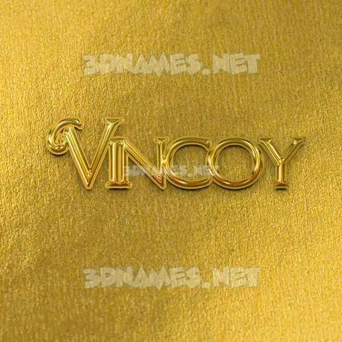 vincoy in All Gold style - 3D name wallpaper vincoy in All Gold style - 3D name wallpaper