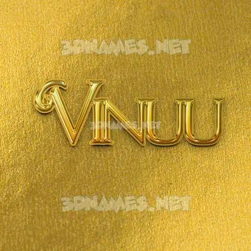 vinuu in All Gold style - 3D name wallpaper vinuu in All Gold style - 3D name wallpaper