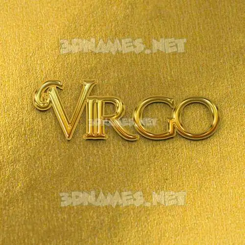 virgo in All Gold style - 3D name wallpaper