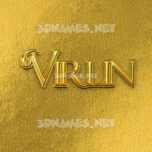 virlin in All Gold style - 3D name wallpaper