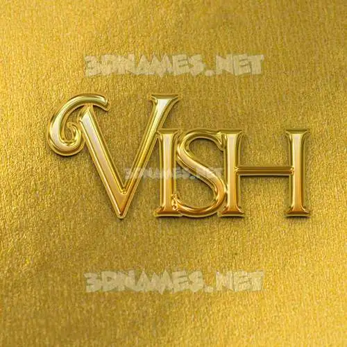 vish in All Gold style - 3D name wallpaper vish in All Gold style - 3D name wallpaper