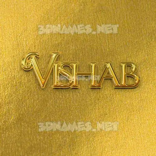 vishab in All Gold style - 3D name wallpaper