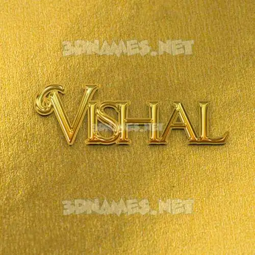vishal in All Gold style - 3D name wallpaper