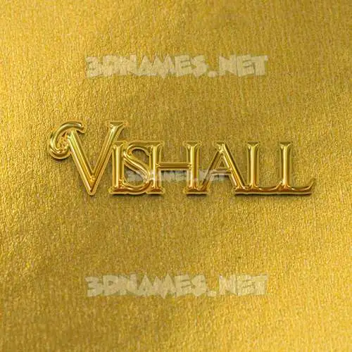 vishall in All Gold style - 3D name wallpaper