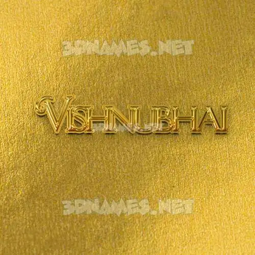 vishnubhai in All Gold style - 3D name wallpaper