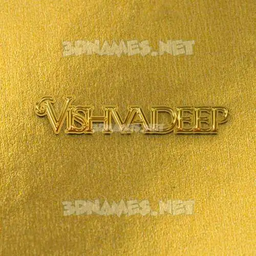 vishvadeep in All Gold style - 3D name wallpaper