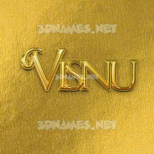 visnu in All Gold style - 3D name wallpaper